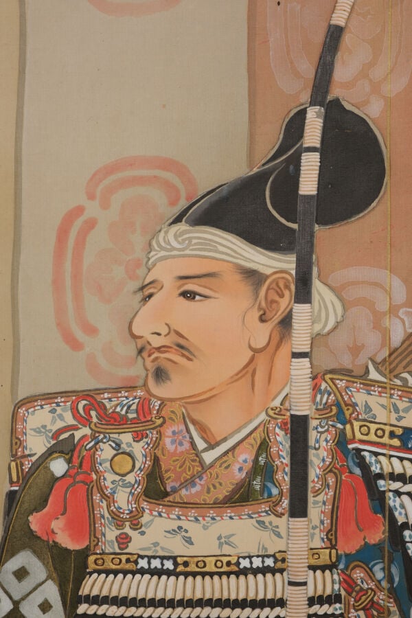 JAPON - Période Taishô (1912-1926) - Grand ROULEAU suspendu kakejiku 掛け軸 , à dé…