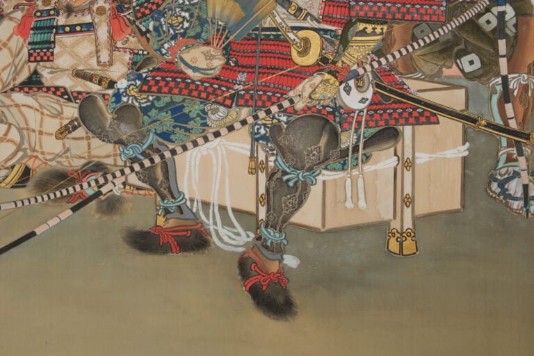 JAPON - Période Taishô (1912-1926) - Grand ROULEAU suspendu kakejiku 掛け軸 , à dé…