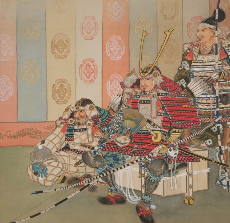 JAPON - Période Taishô (1912-1926) - Grand ROULEAU suspendu kakejiku 掛け軸 , à dé…