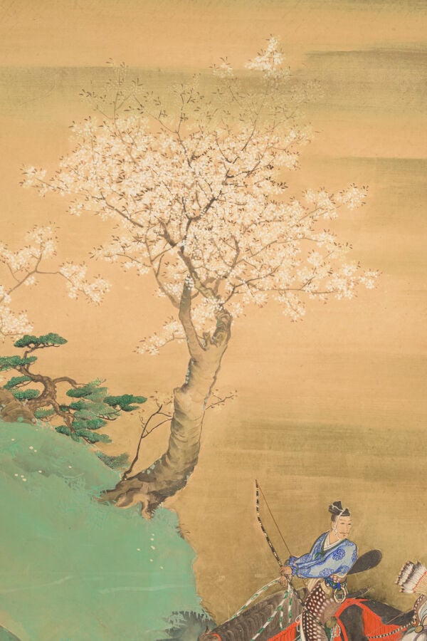 JAPON - Période Taishô (1912-1926) - PARAVENT byôbu 屏風 à deux panneaux, représe…