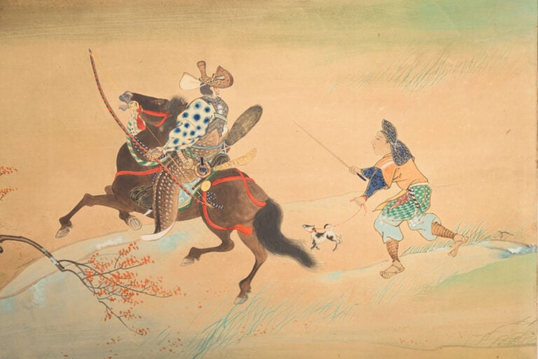 JAPON - Période Taishô (1912-1926) - PARAVENT byôbu 屏風 à deux panneaux, représe…