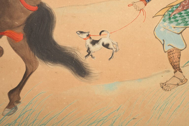 JAPON - Période Taishô (1912-1926) - PARAVENT byôbu 屏風 à deux panneaux, représe…