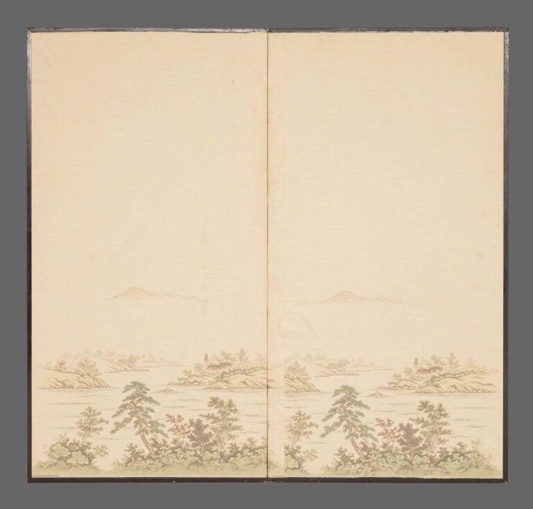 JAPON - Période Taishô (1912-1926) - PARAVENT byôbu 屏風 à deux panneaux, représe…