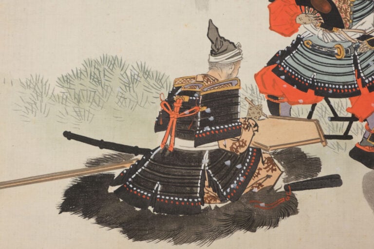 JAPON- Période Taishô (1912-1926) - PEINTURE sur papier de soie représentant le…