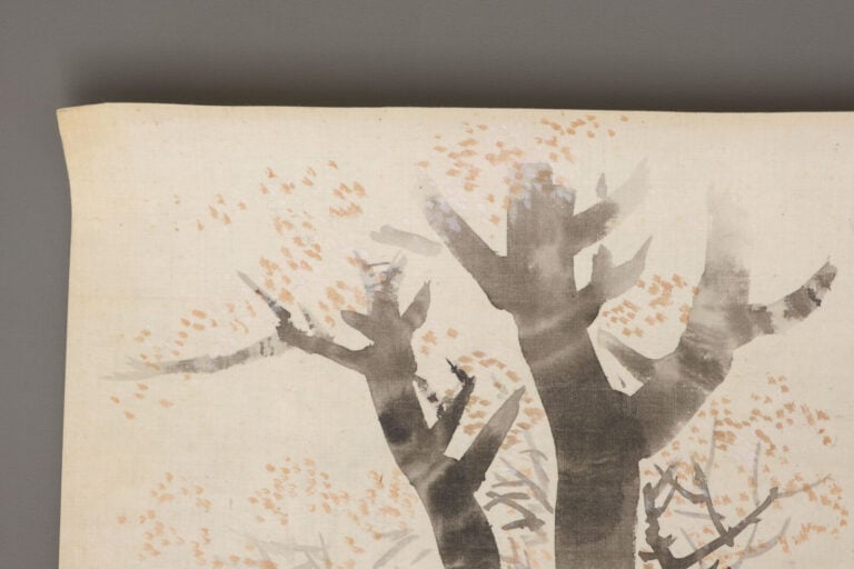 JAPON- Période Taishô (1912-1926) - PEINTURE sur papier de soie représentant le…