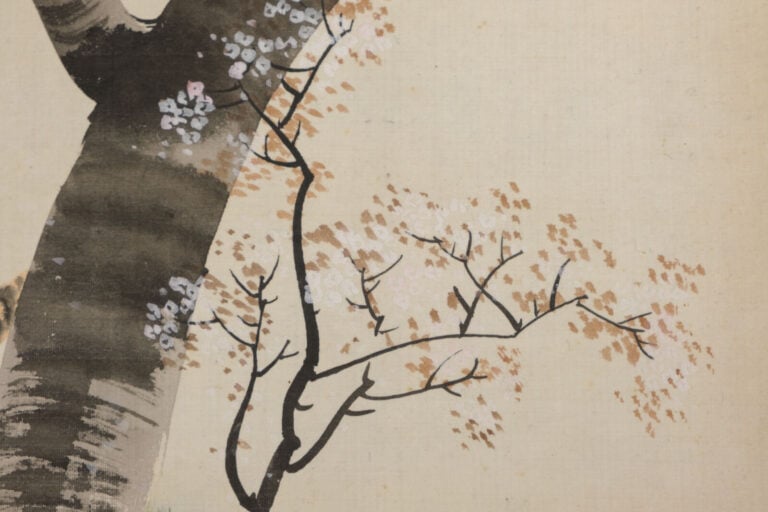 JAPON- Période Taishô (1912-1926) - PEINTURE sur papier de soie représentant le…