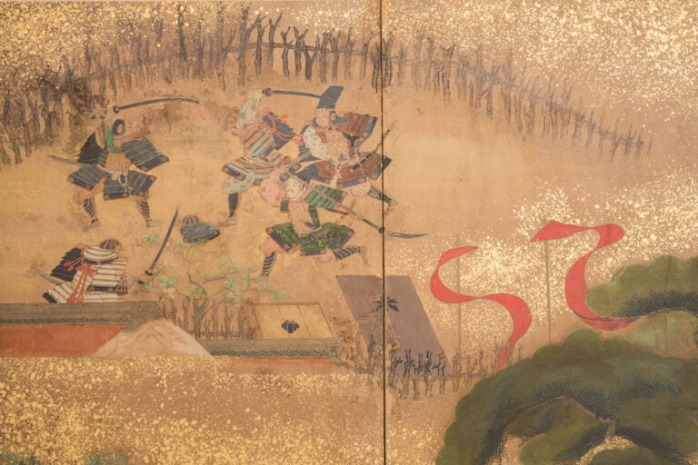JAPON - Première moitié du XVIIIe siècle (période Edo) - PARAVENT byôbu 屏風 à si…