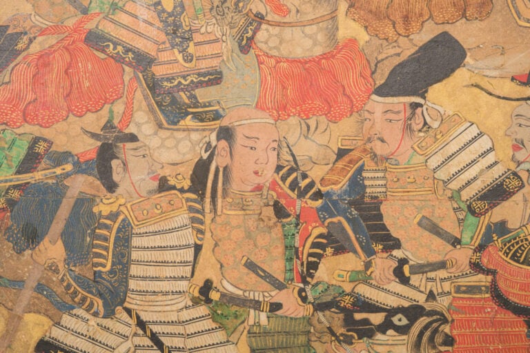 JAPON - Première moitié du XVIIIe siècle (période Edo) - PARAVENT byôbu 屏風 à si…