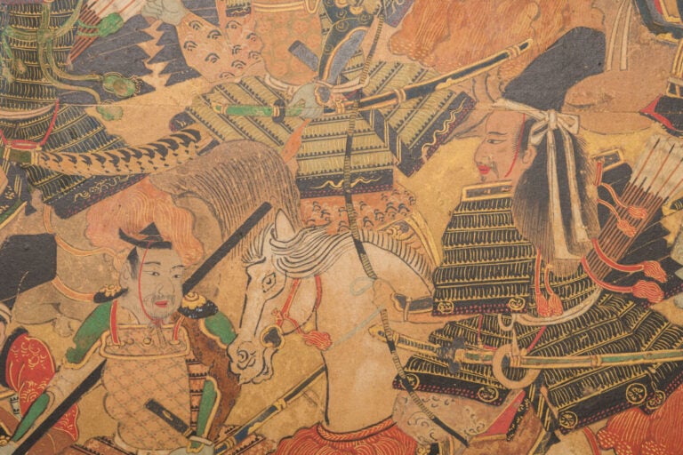 JAPON - Première moitié du XVIIIe siècle (période Edo) - PARAVENT byôbu 屏風 à si…