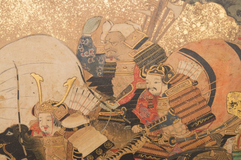 JAPON - Première moitié du XVIIIe siècle (période Edo) - PARAVENT byôbu 屏風 à si…