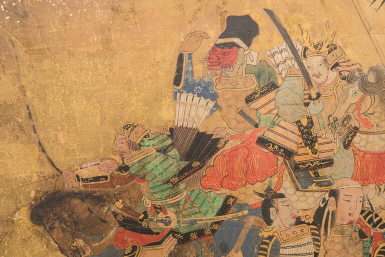 JAPON - Première moitié du XVIIIe siècle (période Edo) - PARAVENT byôbu 屏風 à si…