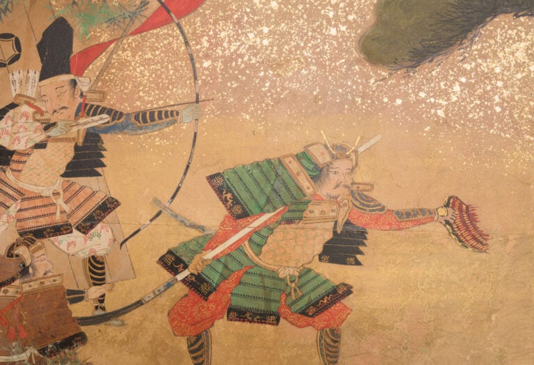 JAPON - Première moitié du XVIIIe siècle (période Edo) - PARAVENT byôbu 屏風 à si…