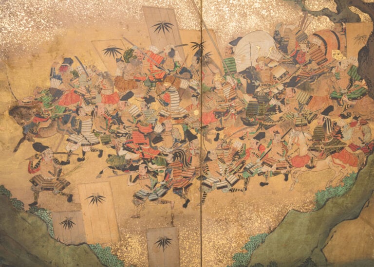 JAPON - Première moitié du XVIIIe siècle (période Edo) - PARAVENT byôbu 屏風 à si…