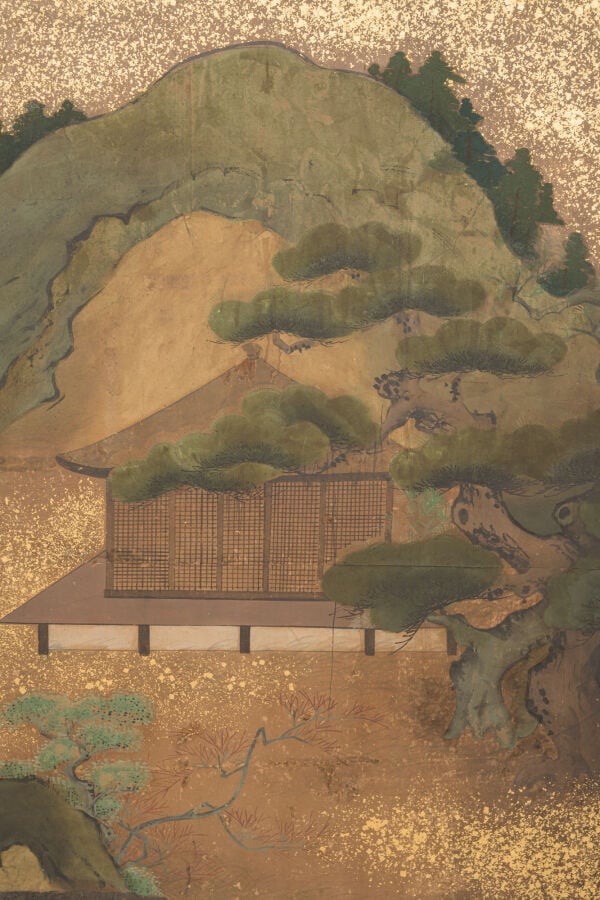 JAPON - Première moitié du XVIIIe siècle (période Edo) - PARAVENT byôbu 屏風 à si…