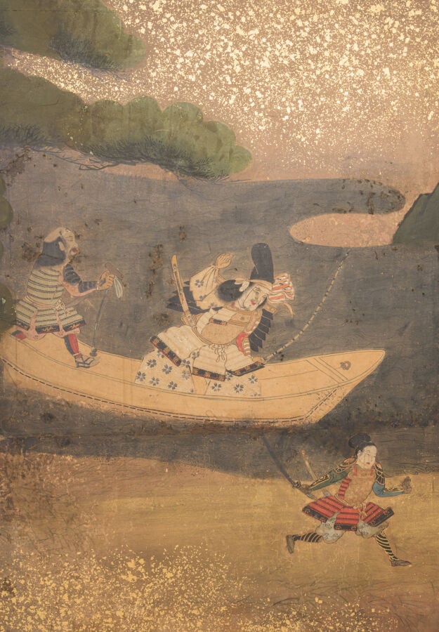 JAPON - Première moitié du XVIIIe siècle (période Edo) - PARAVENT byôbu 屏風 à si…