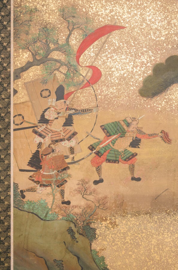 JAPON - Première moitié du XVIIIe siècle (période Edo) - PARAVENT byôbu 屏風 à si…