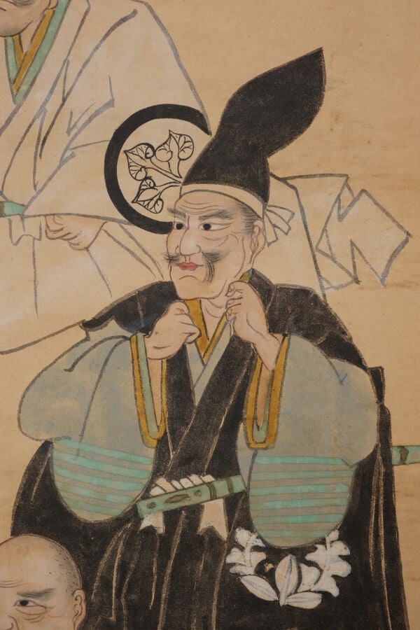 JAPON - ROULEAU suspendu kakejiku 掛け軸 à décor d'une une peinture représentant T…