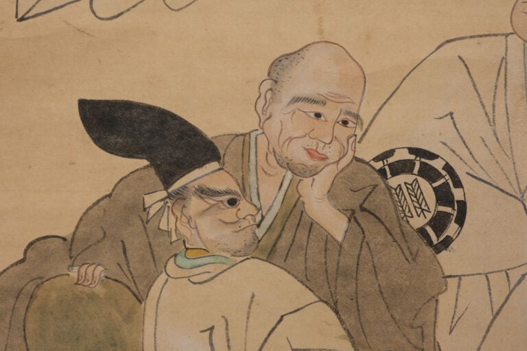 JAPON - ROULEAU suspendu kakejiku 掛け軸 à décor d'une une peinture représentant T…