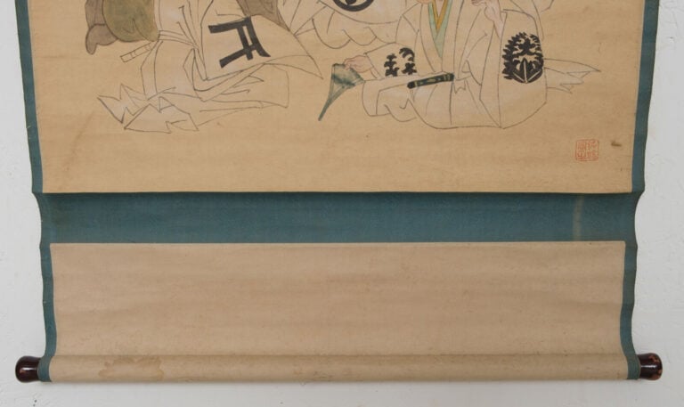 JAPON - ROULEAU suspendu kakejiku 掛け軸 à décor d'une une peinture représentant T…