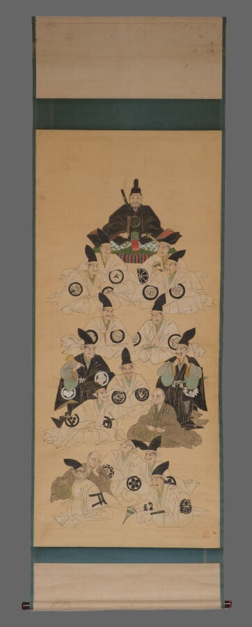 JAPON - ROULEAU suspendu kakejiku 掛け軸 à décor d'une une peinture représentant T…