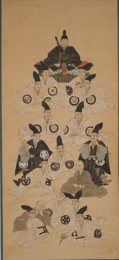 JAPON - ROULEAU suspendu kakejiku 掛け軸 à décor d'une une peinture représentant T…