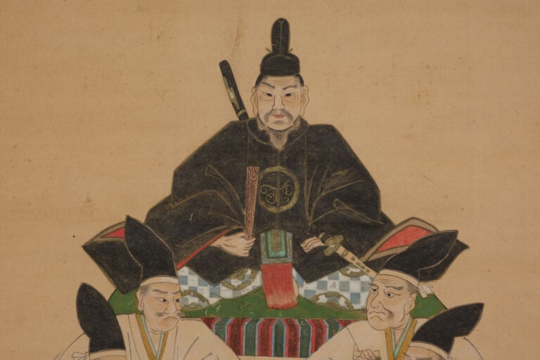 JAPON - ROULEAU suspendu kakejiku 掛け軸 à décor d'une une peinture représentant T…