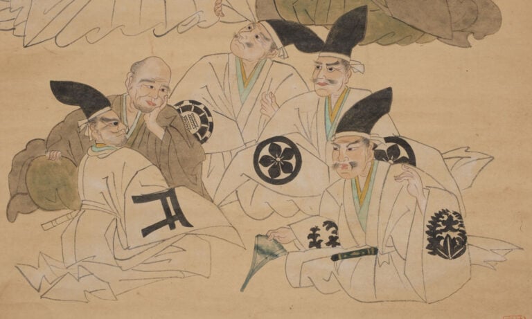 JAPON - ROULEAU suspendu kakejiku 掛け軸 à décor d'une une peinture représentant T…