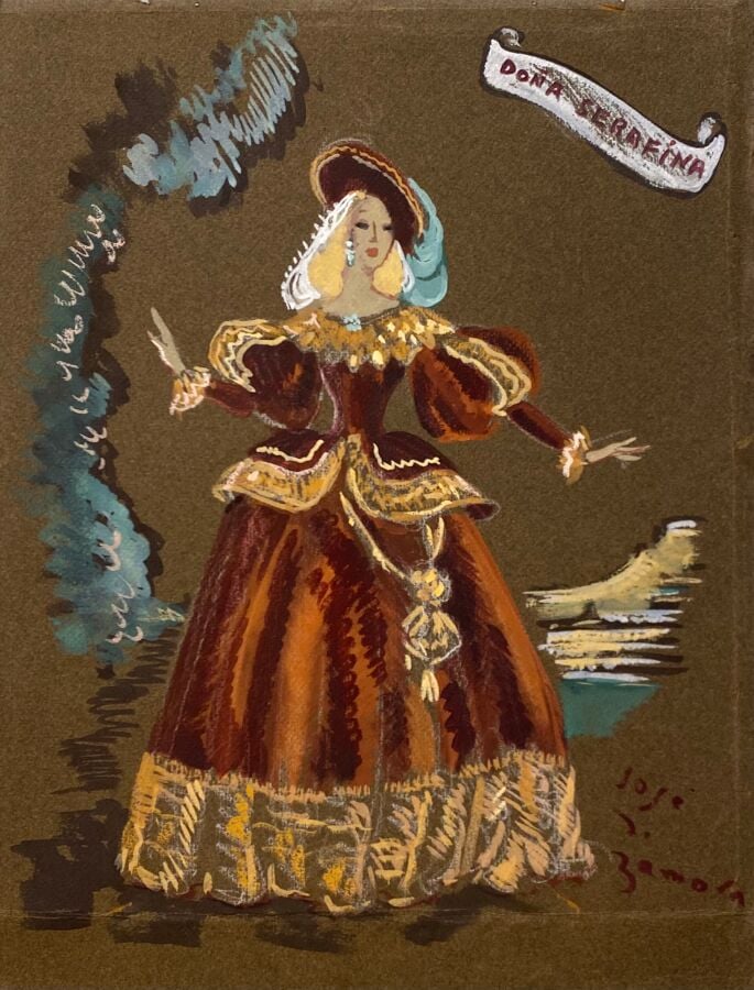 José DE ZAMORA (1889-1971) - Costumes : Dona Serafina ; dona Urraca ; Inez Mend…