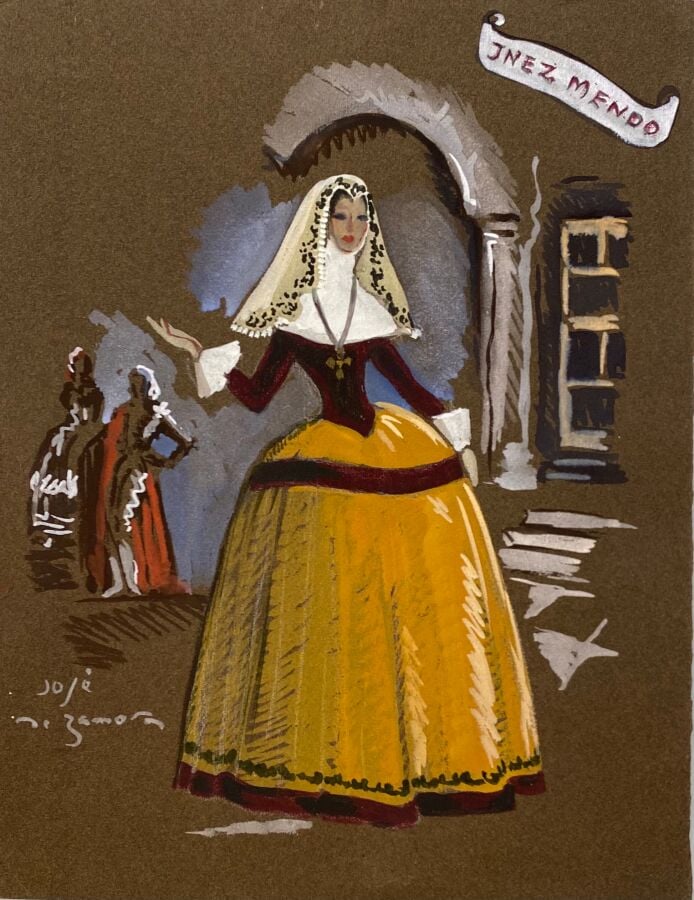 José DE ZAMORA (1889-1971) - Costumes : Dona Serafina ; dona Urraca ; Inez Mend…