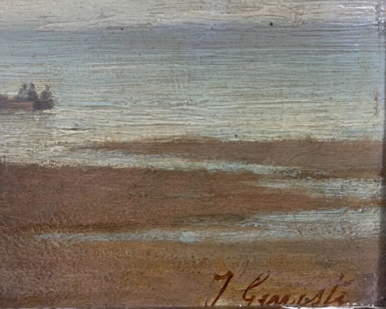 Jules GENESTE (1826-1889) - Marine - Huile sur carton, signé en bas à droite -…