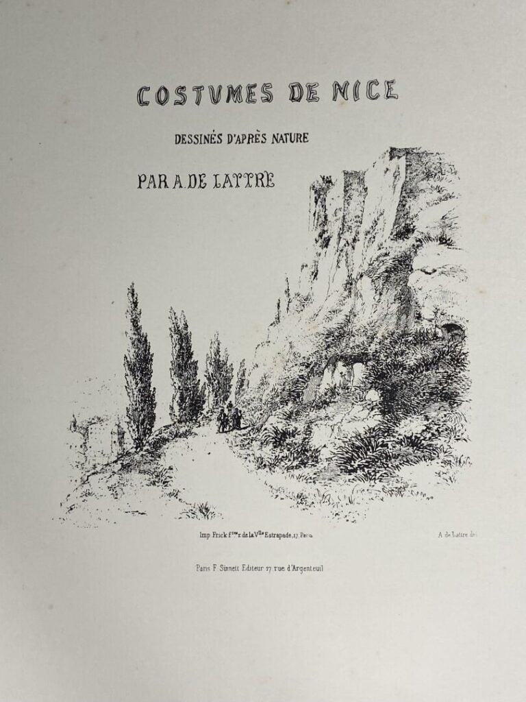 LATTRE (Adolphe de). - Costumes de Nice dessinés d'après nature. - Demi-toile m…