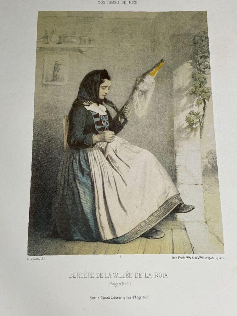 LATTRE (Adolphe de). - Costumes de Nice dessinés d'après nature. - Demi-toile m…