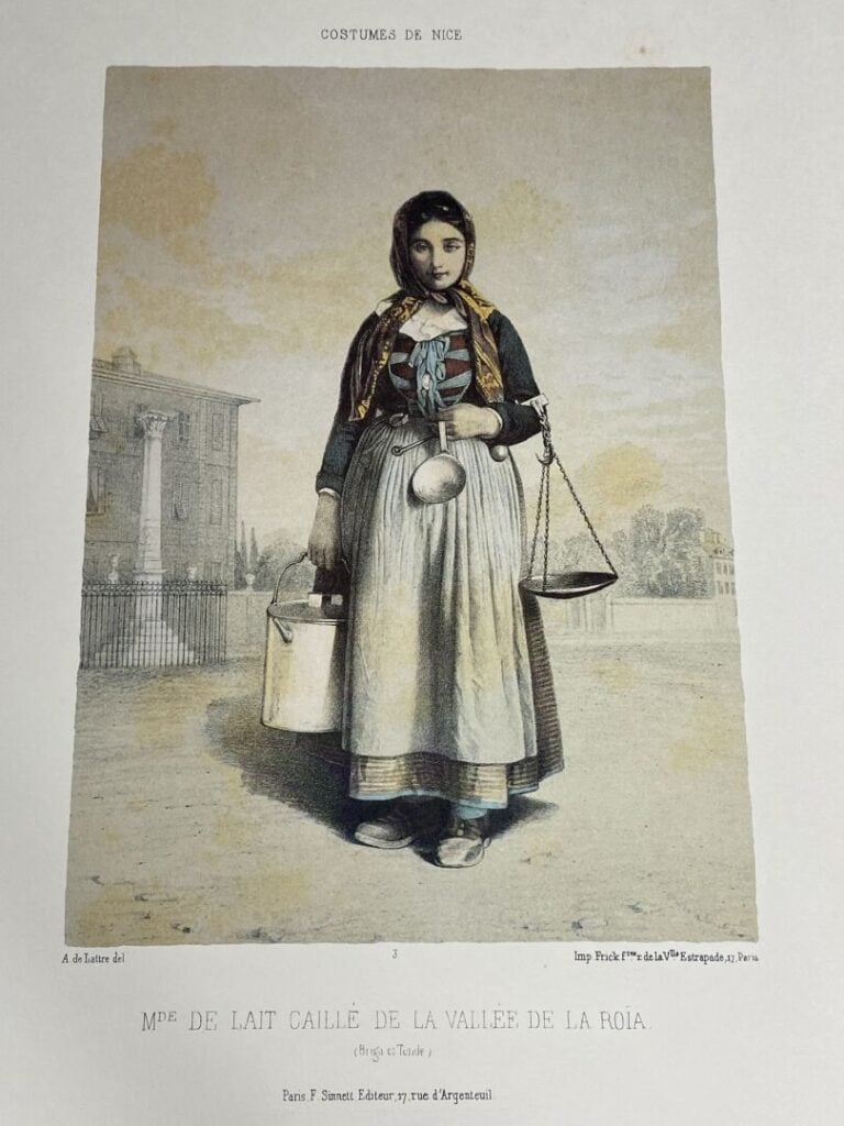 LATTRE (Adolphe de). - Costumes de Nice dessinés d'après nature. - Demi-toile m…