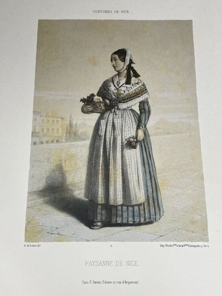 LATTRE (Adolphe de). - Costumes de Nice dessinés d'après nature. - Demi-toile m…