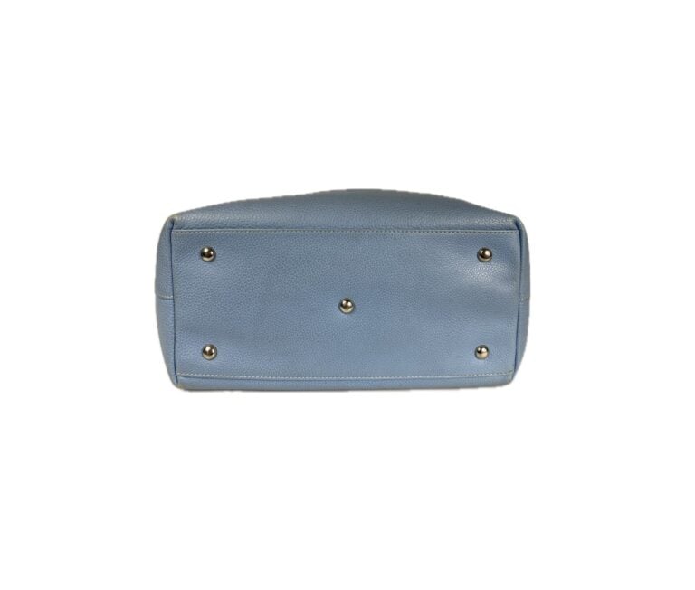 LONGCHAMP - Cabas transformable en cuir grainé et cuir lisse bleu ciel, petit r…