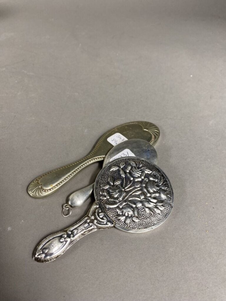 Lot de miroirs de poche monture argent