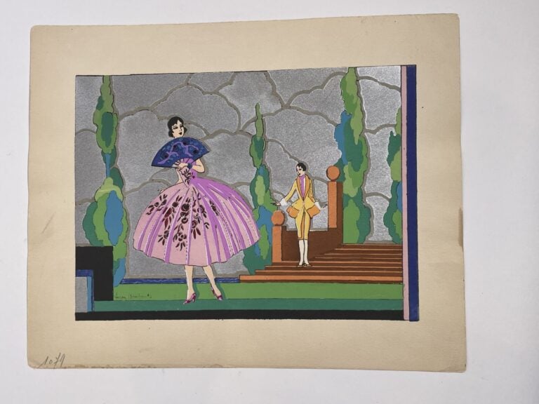 Lucien BAUBAUT (actif au XXème siècle) - Élégantes, c.1915-1920 - Deux gouaches…