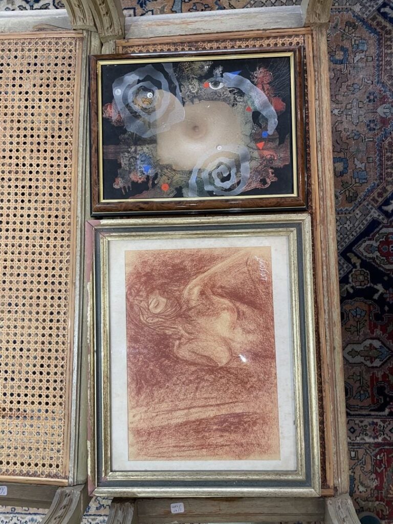Mannette de tableaux, dessin, pièces encadrées comprenant, Danseuses de Jean TO…