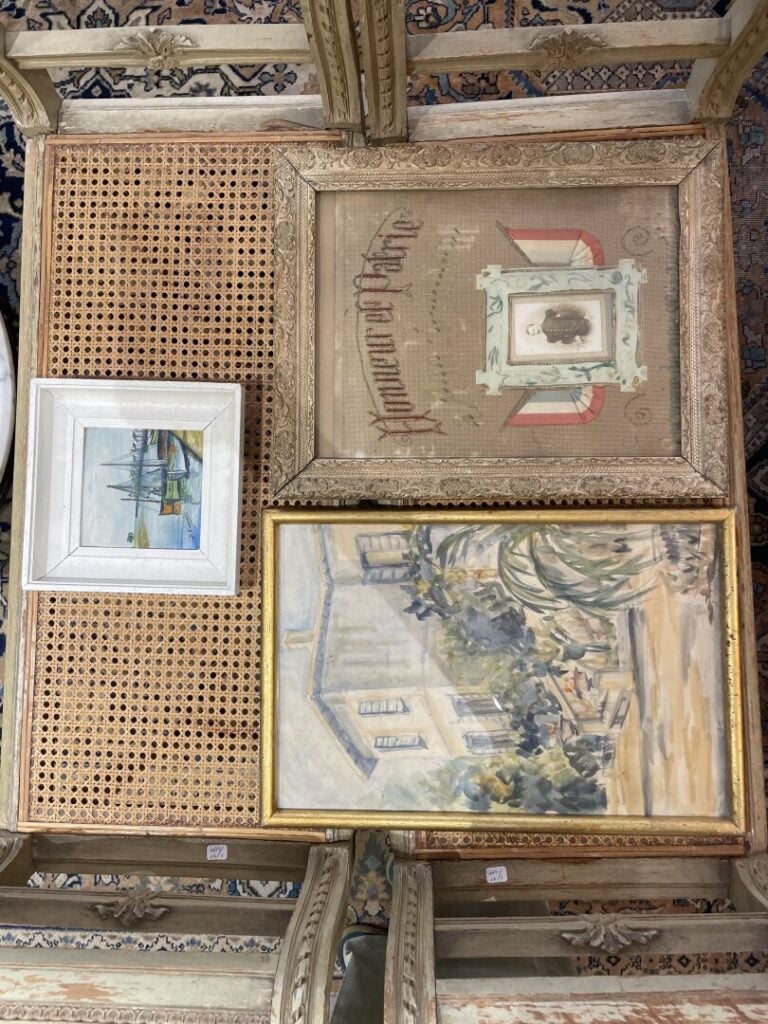 Mannette de tableaux, dessin, pièces encadrées comprenant, Danseuses de Jean TO…