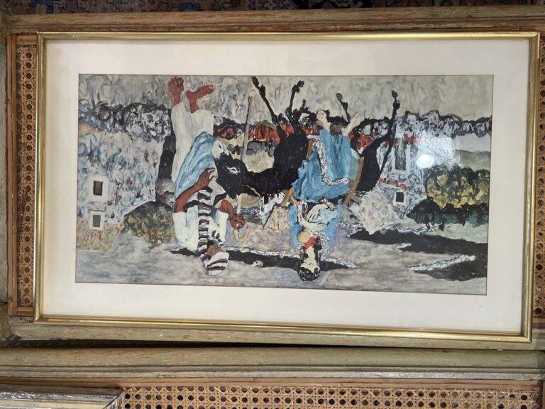 Mannette de tableaux et pièces encadrées divers comprenant paysage de campagne,…