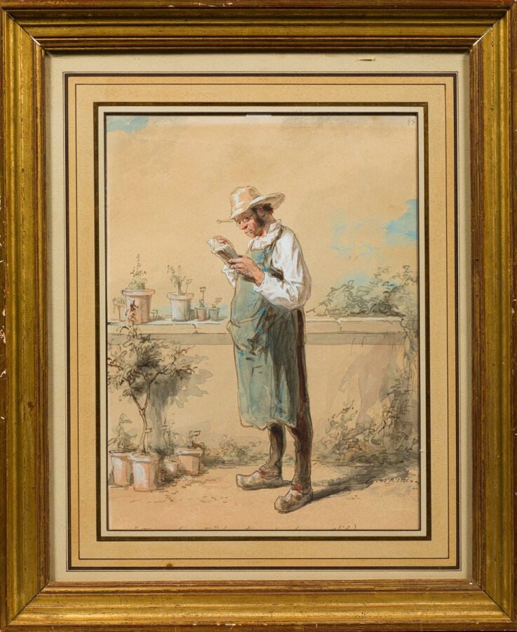 Paul GAVARNI (Paris 1804 - Neuilly-Auteuil-Passy 1866) - Le jardinier botaniste…