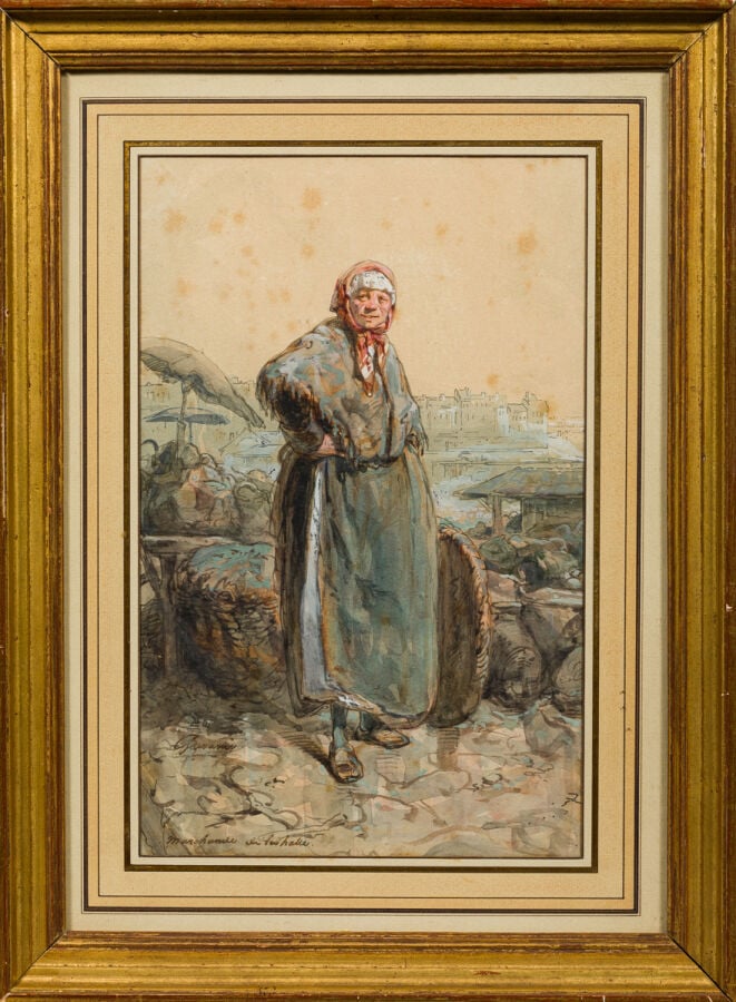 Paul GAVARNI (Paris 1804 - Neuilly-Auteuil-Passy 1866) - Marchande de la Halle…