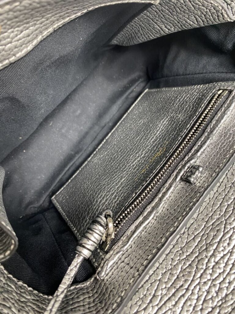 PHILLIP LIM - Sac « Pashli » en cuir argenté, double poignée, bandoulière amovi…