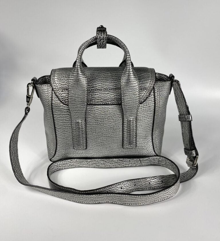 PHILLIP LIM - Sac « Pashli » en cuir argenté, double poignée, bandoulière amovi…