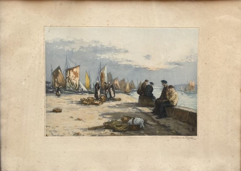 ROBBE Manuel (1872-1936) - Vues de Bretagne - Lot de deux aquatintes en couleur…