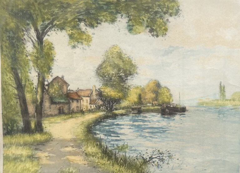 ROBBE Manuel (1872-1936) - Vues de Bretagne - Lot de deux aquatintes en couleur…
