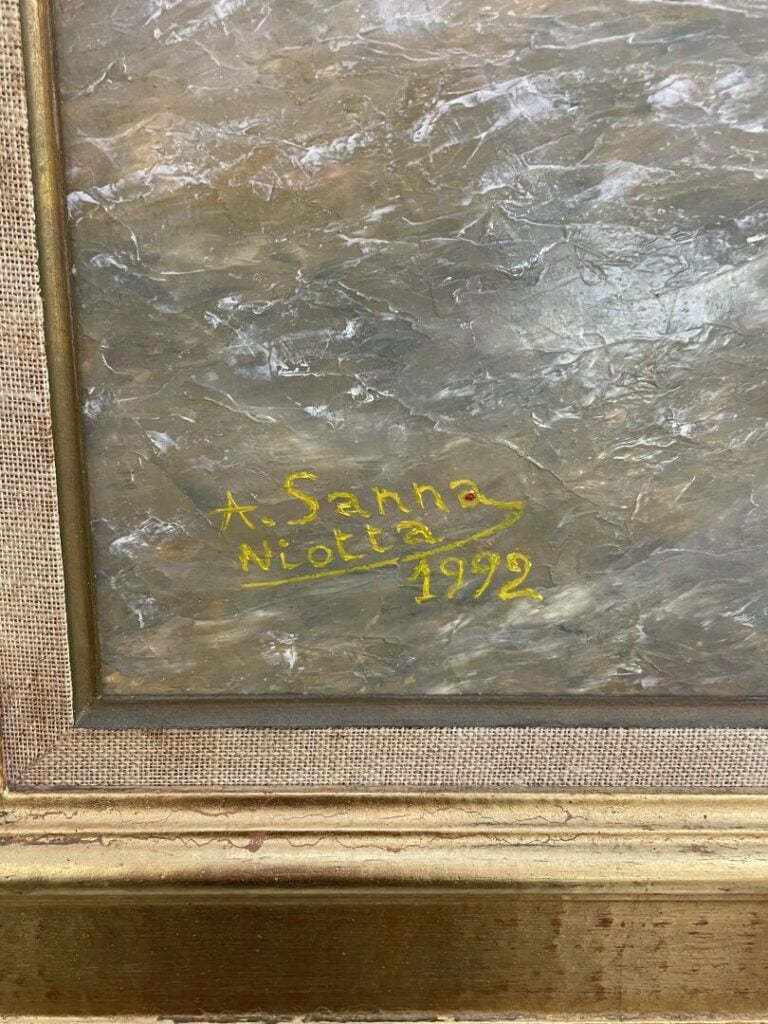 SANNA NIOTTA - Navire - Huile sur toile - Signée en bas à gauche et datée 92