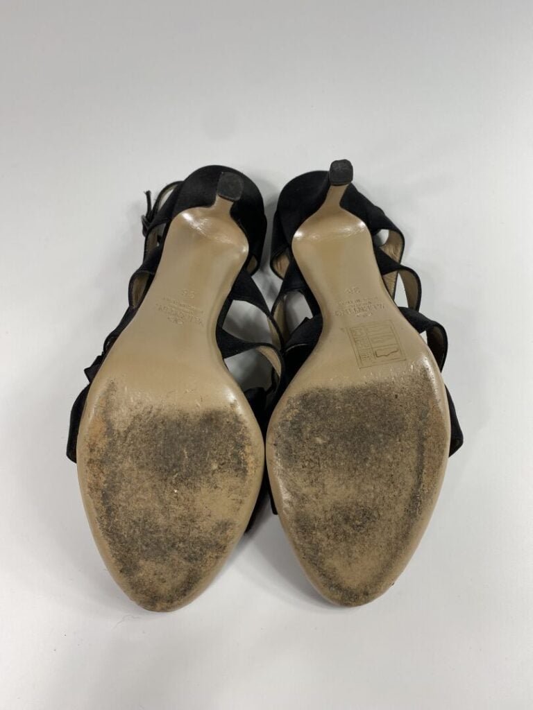 VALENTINO - Escarpins à bride en satin noir ornés de noeuds en satin noir. - (P…