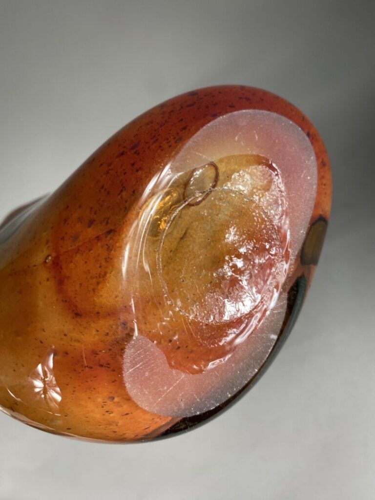 Vase soliflore en verre opaque dans les tons automnaux - H. 43,5 cm