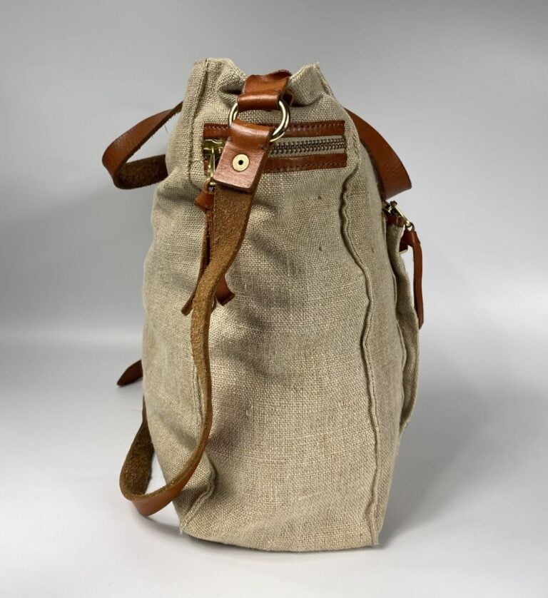 ZADIG & VOLTAIRE - Sac cabas en lin et cuir naturel, double poignée et bandouli…